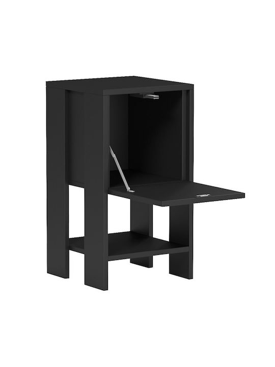 Bedside Table Reppo Wooden Black 30x30x55cm