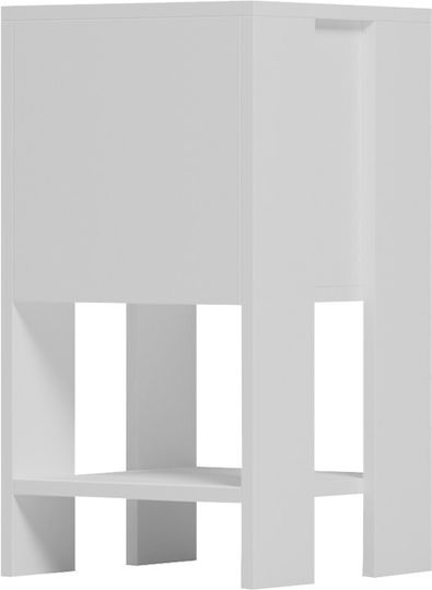 Bedside Table Reppo Wooden White 30x30x55cm