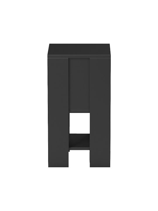 Bedside Table Reppo Wooden Black 30x30x55cm