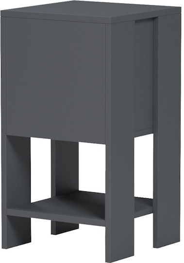 Bedside Table Reppo Wooden Gray 30x30x55cm