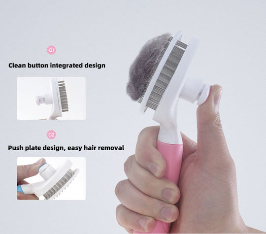 Ideaplus Pet Pieptene Pentru Câini Pentru Îngrijirea Blănii Roz