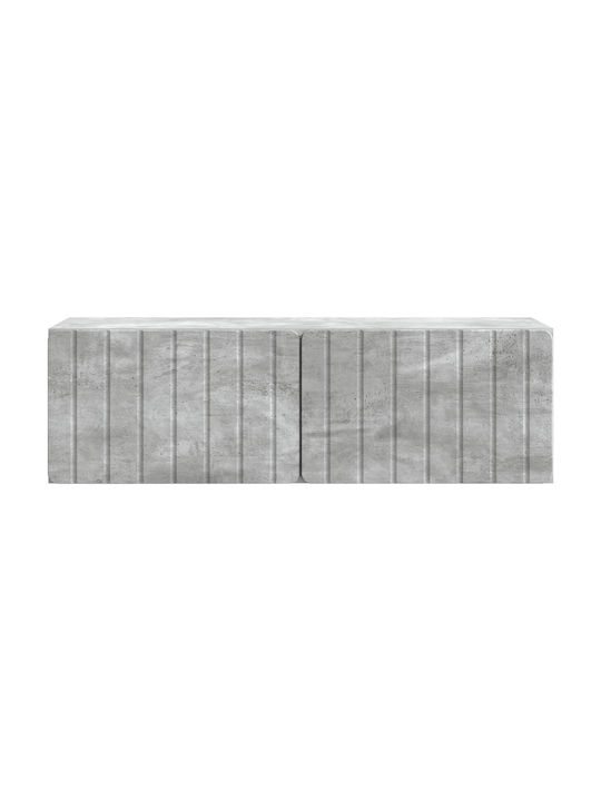 Wand Wohnzimmer Vitrine aus Spanplatte Grau 98x31x30cm