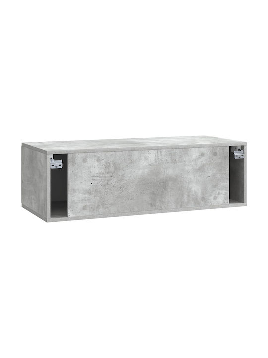 Wand Wohnzimmer Schrank aus Spanplatte Grau 98x41x30cm