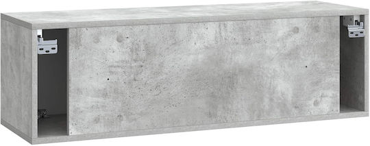 Wall Living Room Cabinet Made of Black Metal 98x31x30cm