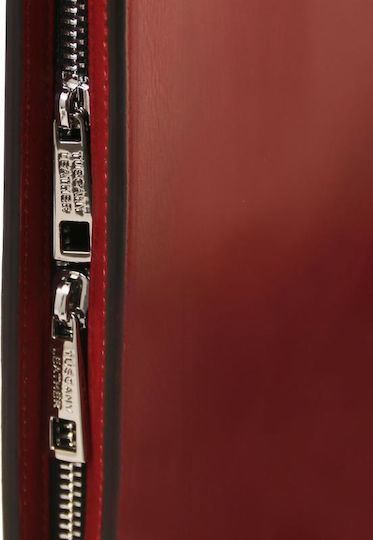 Leather Document Briefcase Augusto Red