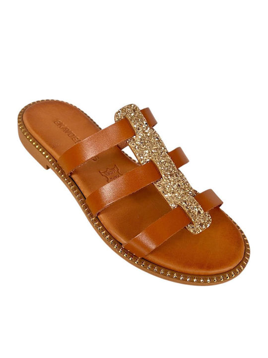 Sandale Casual Damă Din Piele Tabac Maro