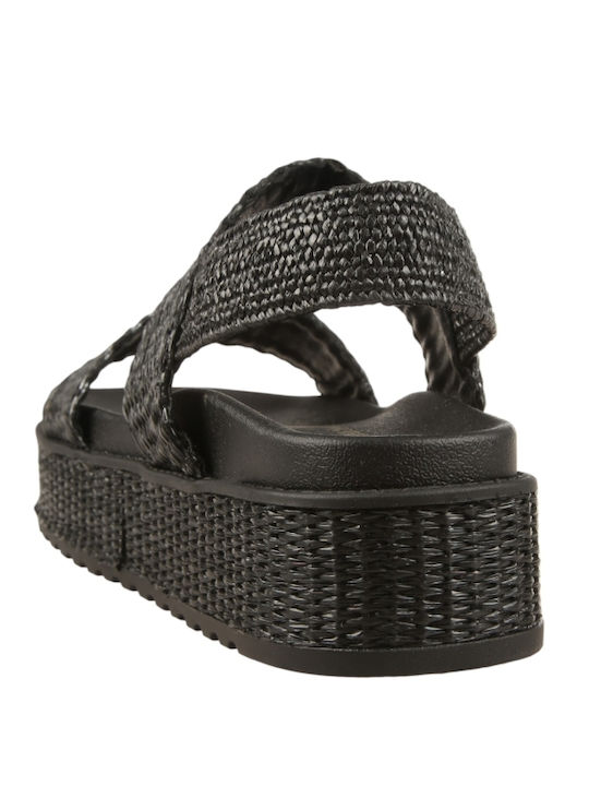 Women's Black Flat Sandals