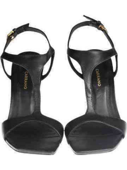 Damen Sandalen Schwarz Leder