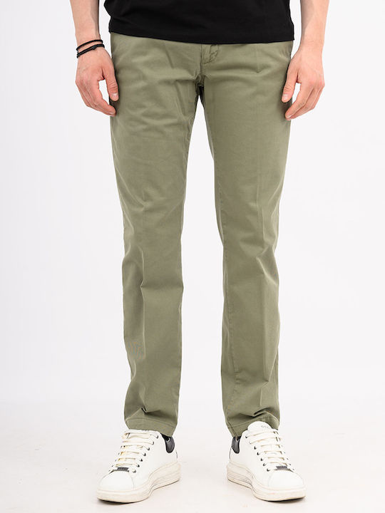 Herrenhose Chinos Elastisch Schlank Passform Khaki