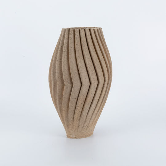 Βάζο Πολυρητίνη Καφέ 24x14xΥ36.2cm