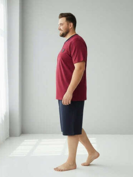 Rimoli Plus Size Summer Men's Pyjamas Burgundy