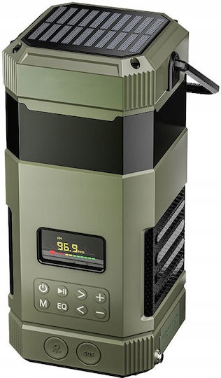 Camping Lantern Φανάρι Led Ηλιακό για Camping Αδιάβροχο με Φακό & Powerbank Πράσινο