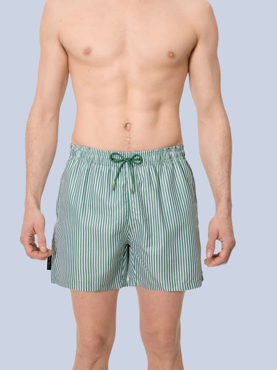 Men's Swimwear Shorts Green Striped
