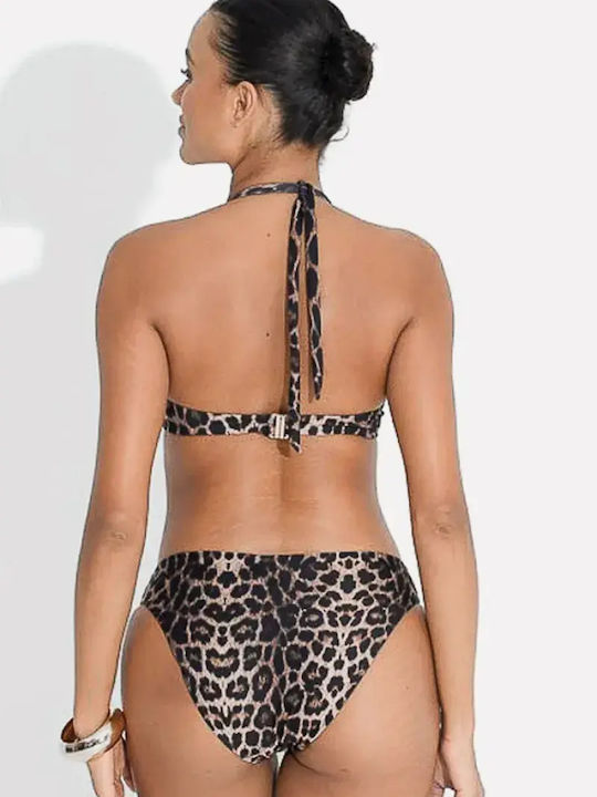 Top Bikini Triunghi Cupe D Animal Print