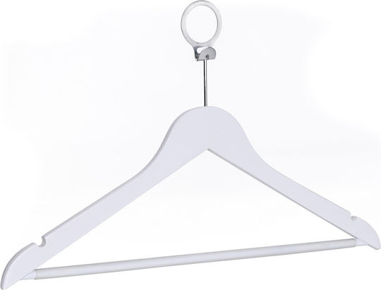 Set 50 Bucăți Cârlige Anti-Furt Din Lemn Alb Pentru Hotel Ideal Pentru Pantaloni Cămăși Bluze Pantaloni Tricouri Rochii