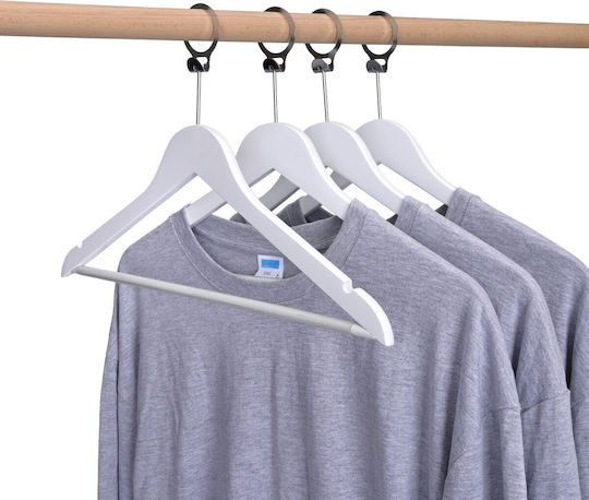 Set 20 Bucăți Cârlige Anti-Furt Din Lemn Alb Pentru Hotel Ideal Pentru Pantaloni Cămăși Bluze Pantaloni Tricouri Rochii