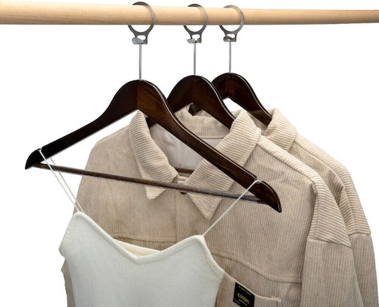 Set 10 Bucăți Cârlige Anti-Furt Vintage Maro Din Lemn Pentru Hotel Ideal Pentru Pantaloni Cămăși Bluze Pantaloni Tricouri Rochii