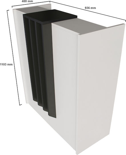 Hola Birou Recepție Realizat Din PAL Melaminat Alb-Antracit – Design Modern Profesional Pentru Zone De Recepție 93.6 X 40 X 110.3 Cm Uuorg68