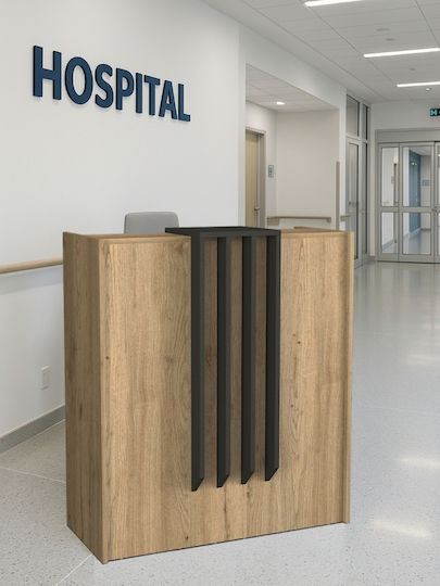 Birou Recepție Hola Front Desk Unicutil Bej-gri 90 Cm