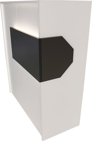 Aloha Birou Recepție Realizat Din PAL Melaminat Alb-Antracit Iluminare Led – Stil Contemporan Spații Profesionale 95.5 X 40 X 110.3 Cm Uuorg71