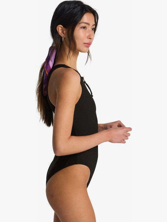 Tanlines One Piece Swimsuit With Zipper Black