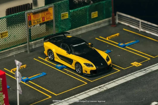 Mazda Rx-7 Veilside Fortune7 K Yellow Black 1:64 Tarmac Works