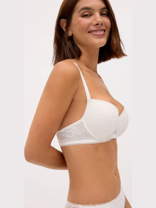 Beige Push Up Bra With Underwires