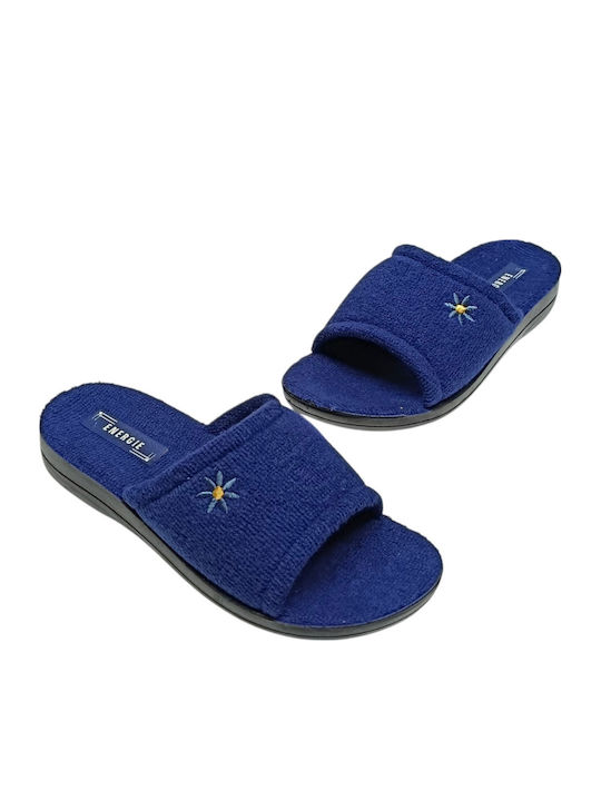 Frottee Damen Hausschuhe Blau