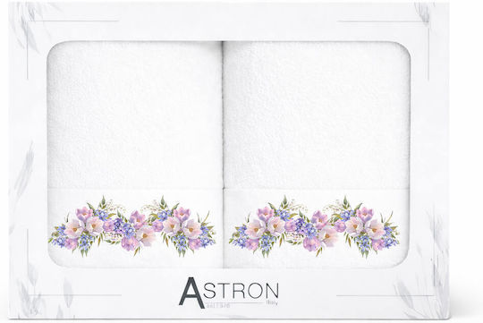 Astron Italy Facecloth Violet White 2 Pieces Weight 500gsm