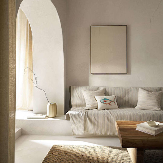 Gofis Home Nymeria Ριχτάρι Τετραθέσιου Καναπέ Ζακάρ 180x350εκ. Γκρι