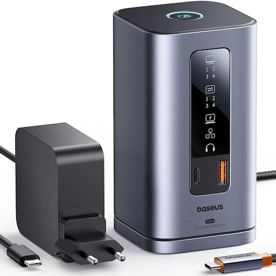 Baseus Spacemate Series USB-C Docking Station με HDMI/DisplayPort 4K Γκρι