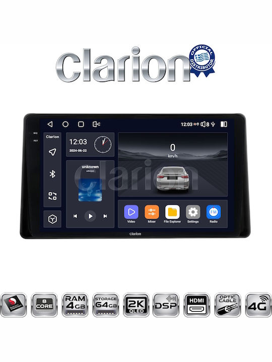 Clarion Ηχοσύστημα Αυτοκινήτου για Toyota Raize 2020 (Bluetooth/USB/WiFi/GPS/Apple-Carplay/Android-Auto)