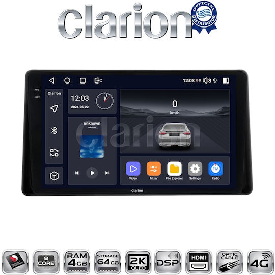 Clarion Автомобилна Аудио Система За Toyota Raize 2020 Bluetooth USB Вграден Wi-Fi GPS Apple CarPlay Android Auto