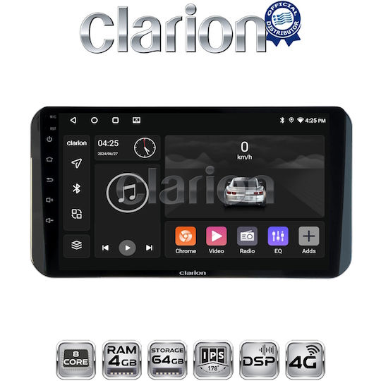 Clarion Car Audio System for Toyota Yaris 2023 Bluetooth USB WiFi GPS Apple CarPlay Android Auto