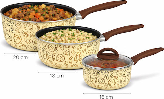 Bakaji Bakaji Pots Set with Non-stick Interior Coating 3 Pieces