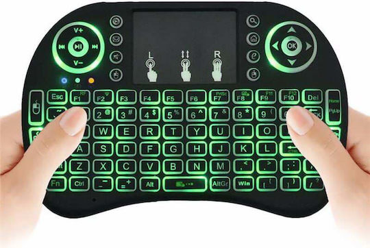 I8 Backlit Wireless Keyboard with Touchpad English US
