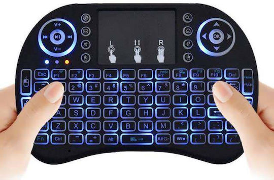 I8 Backlit Wireless Keyboard with Touchpad English US