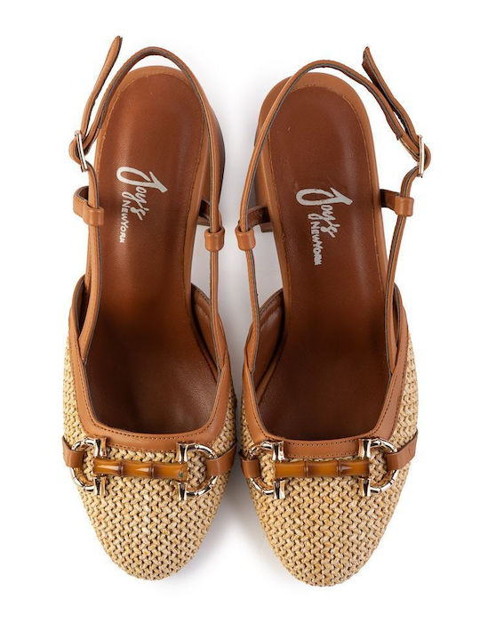 Women's Ballerina Shoes Slingback In Tabac Brown Colour