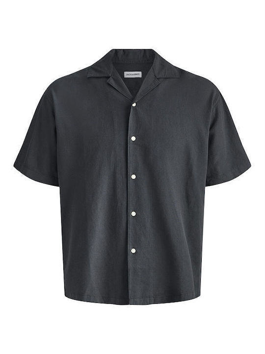 Resort Short Sleeve Linen Shirt Black