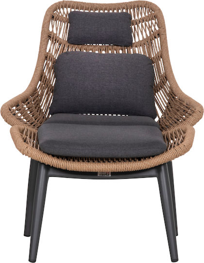 Πολυθρόνα Lounge Γκρι 89x94x98εκ.