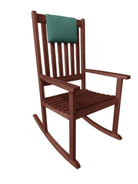 Rocking Chair Polypropylene Meranti Brown with Cushion 34x21x80cm