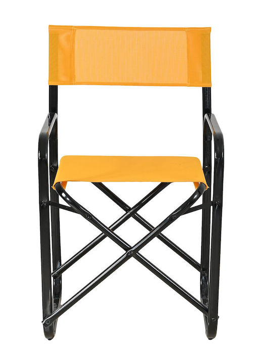 Director's Chair Metallic Black/Orange 47x40x83cm