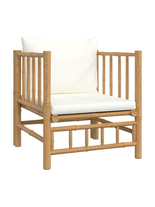 Outdoor-Sessel Bamboo Braun mit Kissen 63x69x65εκ.