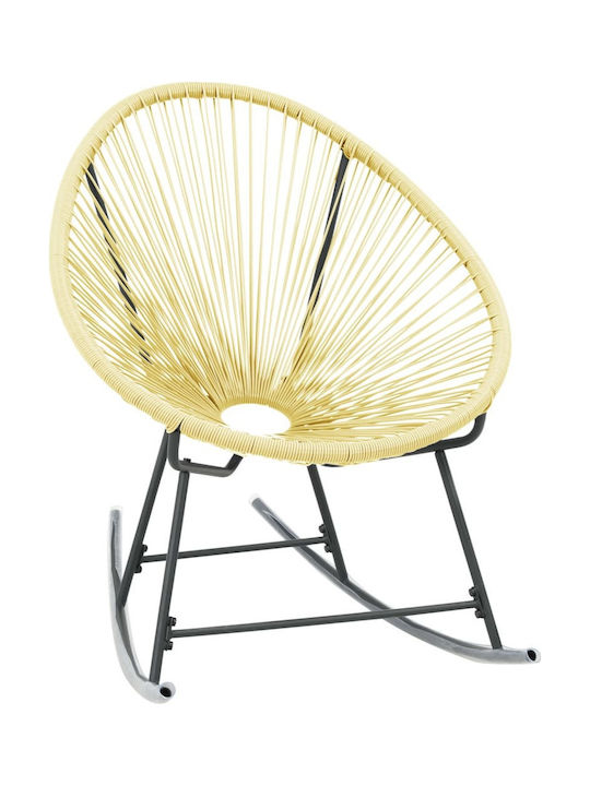 Κουνιστή Καρέκλα Rattan Μπέζ 69x79x82εκ.