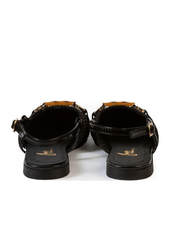 Δερμάτινες Γυναικείες Μπαλαρίνες Slingback σε Γκρι Χρώμα