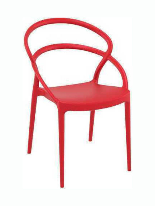Outdoor Chair Polypropylene Pia Red 54x56x82cm