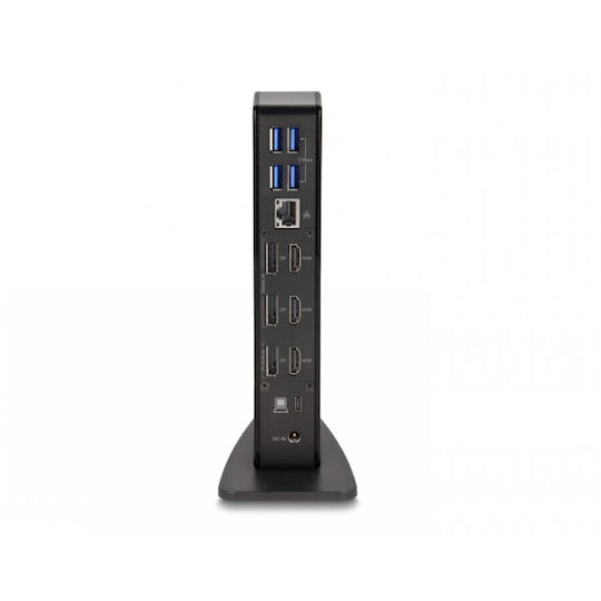 DeLock Stație De Andocare USB-C Cu HDMI/DisplayPort 4K PD Ethernet 3x HDMI/3x DisplayPort 4K/Hub USB/LAN/SD/Audio/PD 96W Neagră (88051)