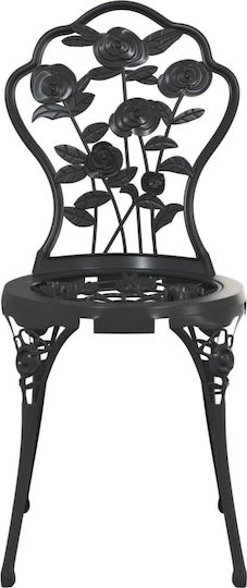 Black Outdoor Chair Set of 2 41x49x81.5cm Black Outdoor Chair Set of 2 41x49x81.5cm