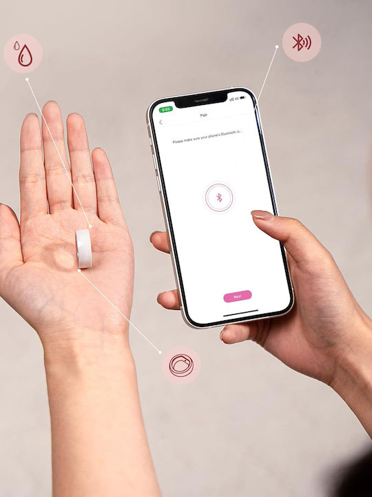 Smart Ring 17.3mm με Παλμογράφο Λευκό JOB-B0DMW5MD7Y