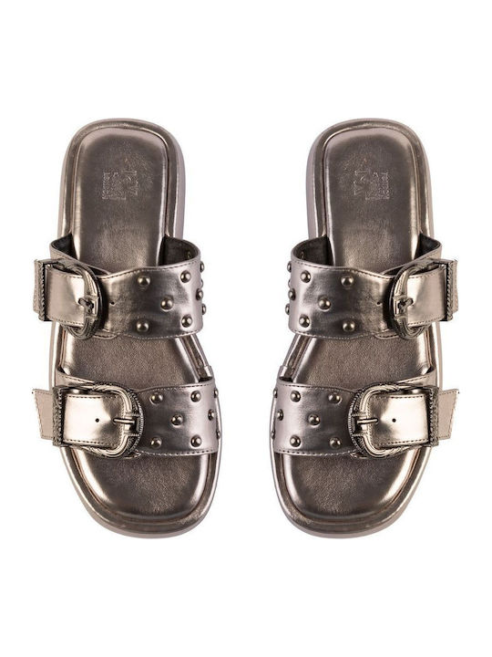 Women's Flat Sandals Flatforms Silver TL LK-ZT-11 Pewter